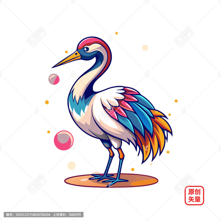 矢量插畫動物美麗仙鶴水鳥