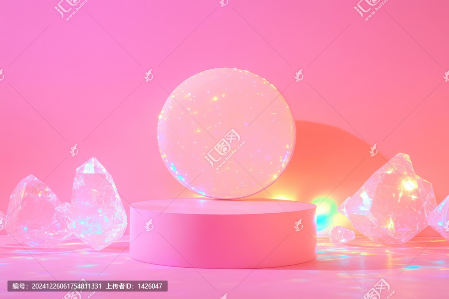 粉晶展示臺(tái)背景