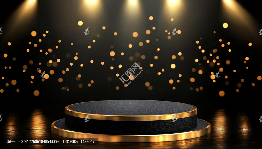 奢華黑色金黃色展臺(tái)