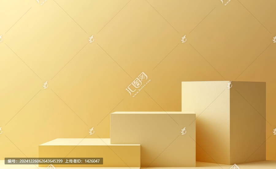 抽象幾何的淡黃色展示平臺