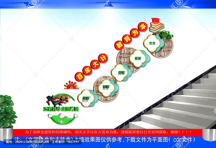 德智體美勞樓梯文化墻