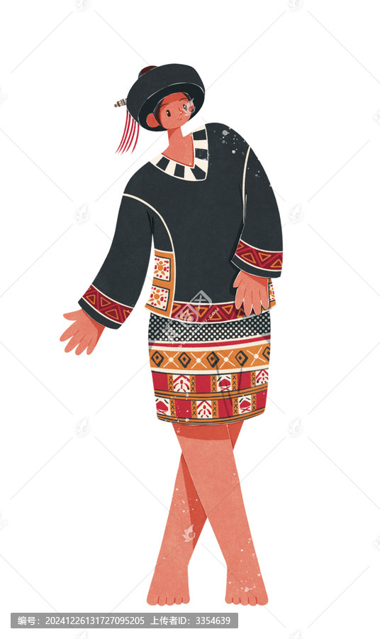 黎族潤系本地黎服飾女性