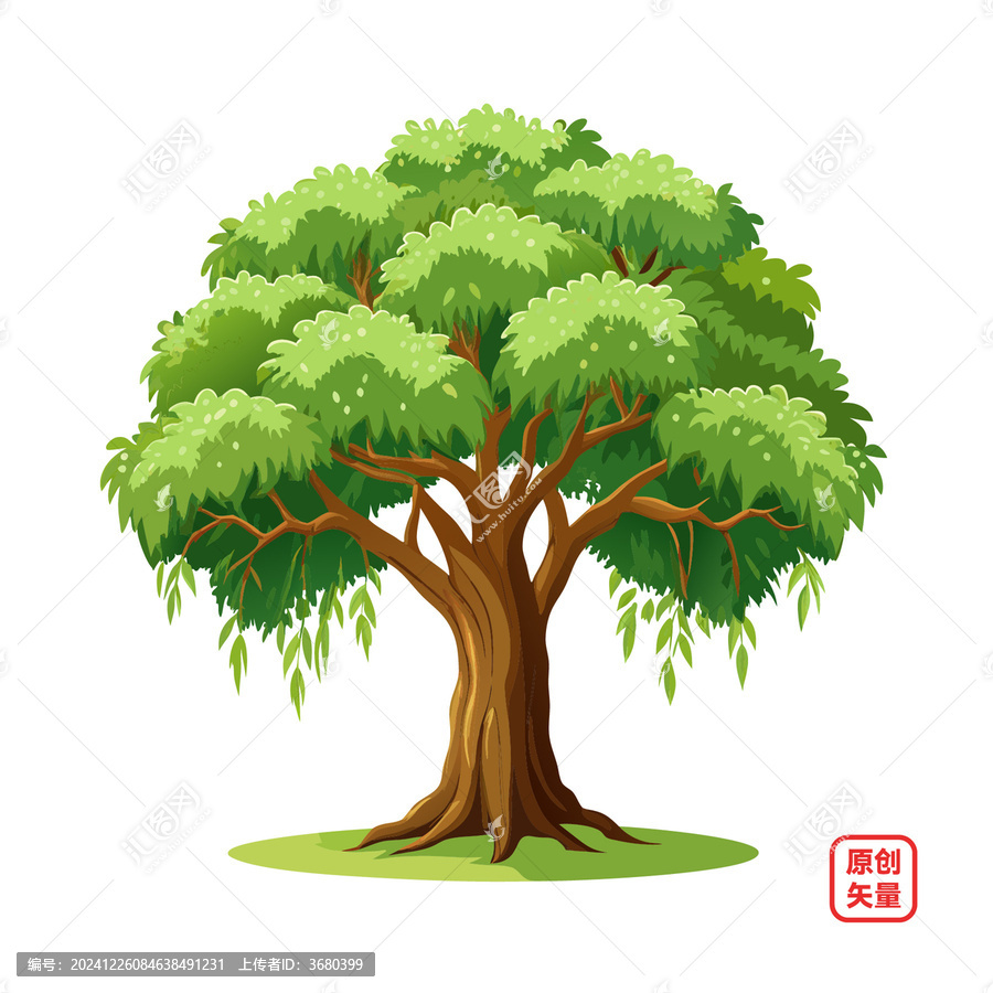 矢量插畫(huà)植物茂盛大樹(shù)