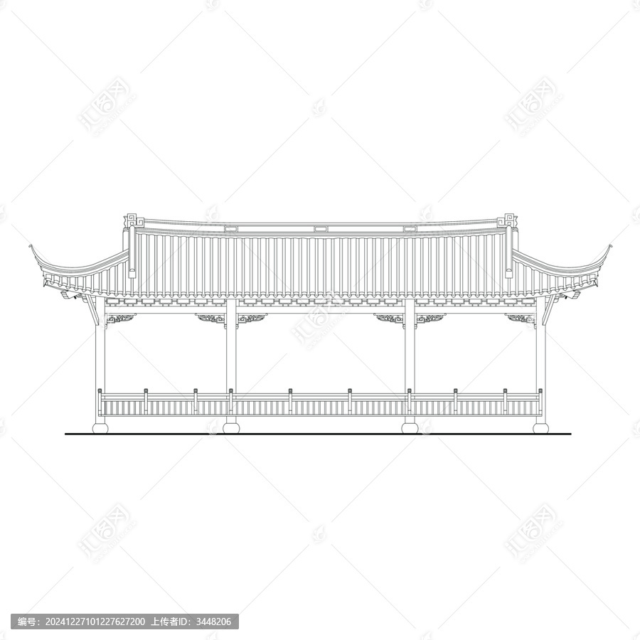 歇山廊亭