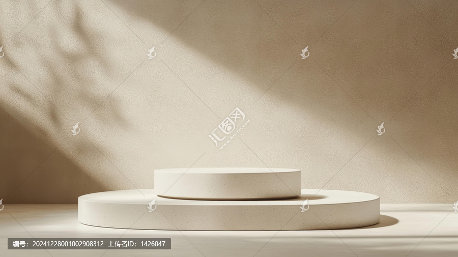米白色簡(jiǎn)約產(chǎn)品展示臺(tái)