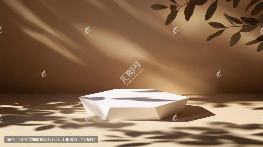 極簡幾何展示臺與自然光