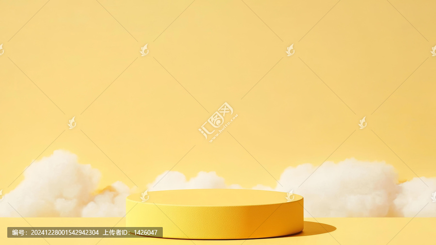 黃色云朵背景產(chǎn)品展示臺