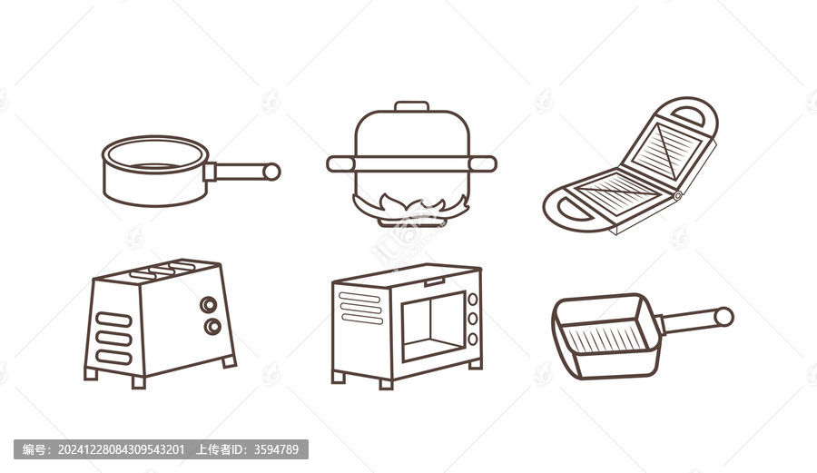 廚房廚具用品矢量插畫