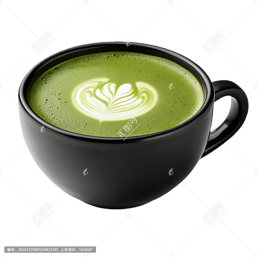 [免摳素材]黑陶瓷杯抹茶拿鐵