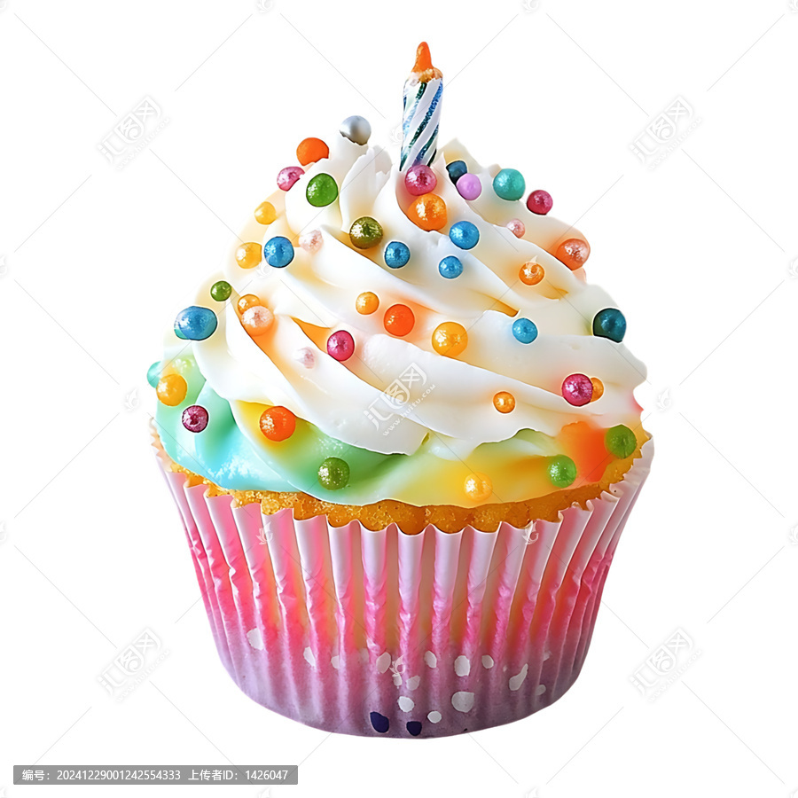 [免摳素材]多彩生日杯子蛋糕