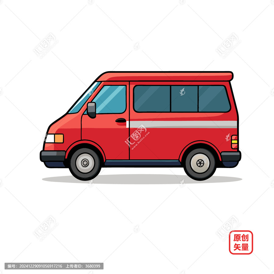 矢量插畫汽車面包車