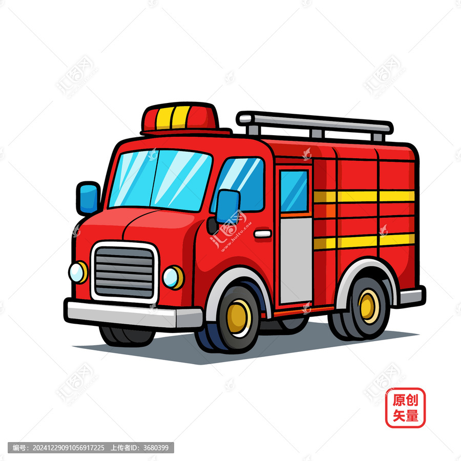 矢量插畫(huà)汽車特種車輛消防車