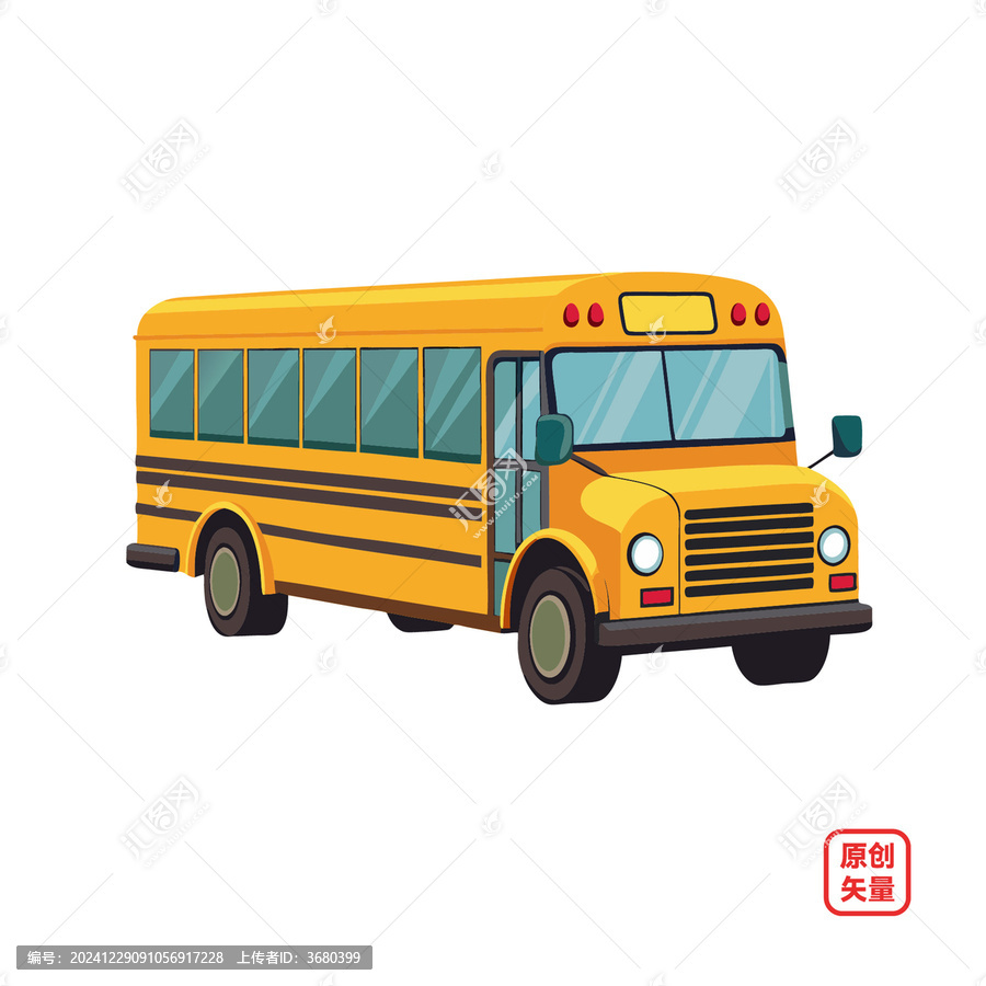 矢量插畫(huà)汽車(chē)特種車(chē)輛校車(chē)