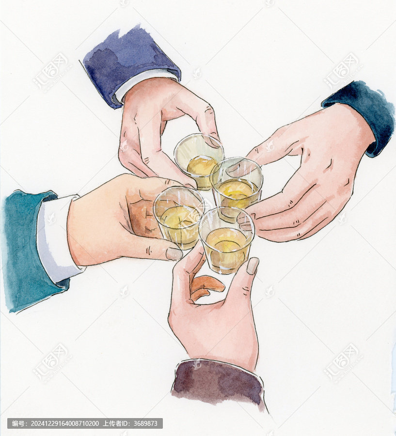 手持酒杯