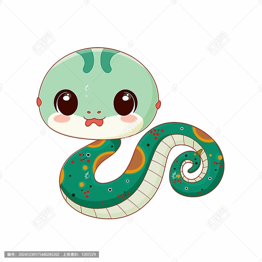 可愛蛇印花
