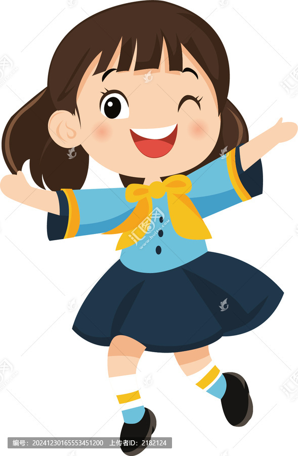開心的小女孩