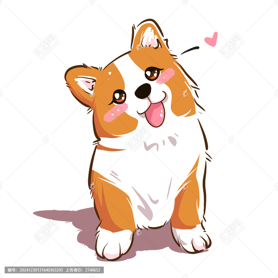 可愛卡通圖案小動物狗狗柯基小奶狗