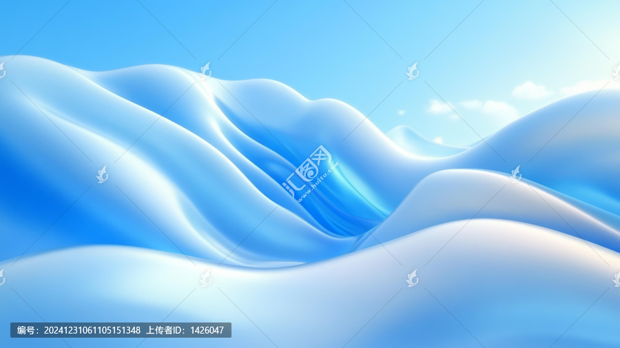 抽象藍(lán)色白色波浪景觀