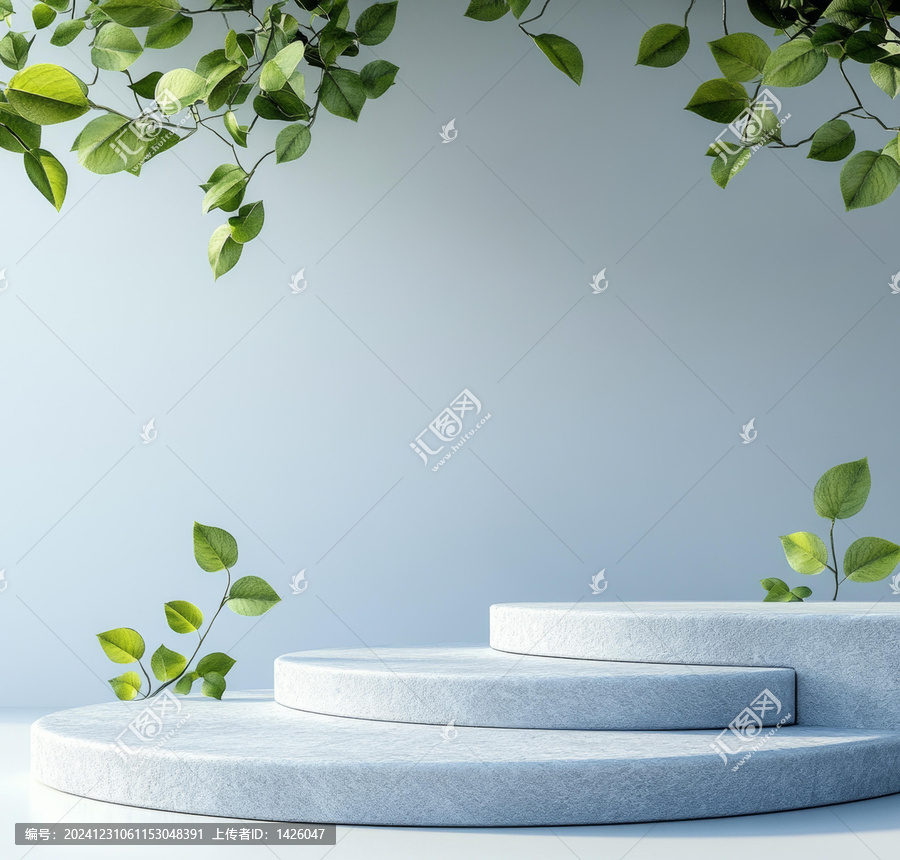 自然綠植簡(jiǎn)約產(chǎn)品展示臺(tái)