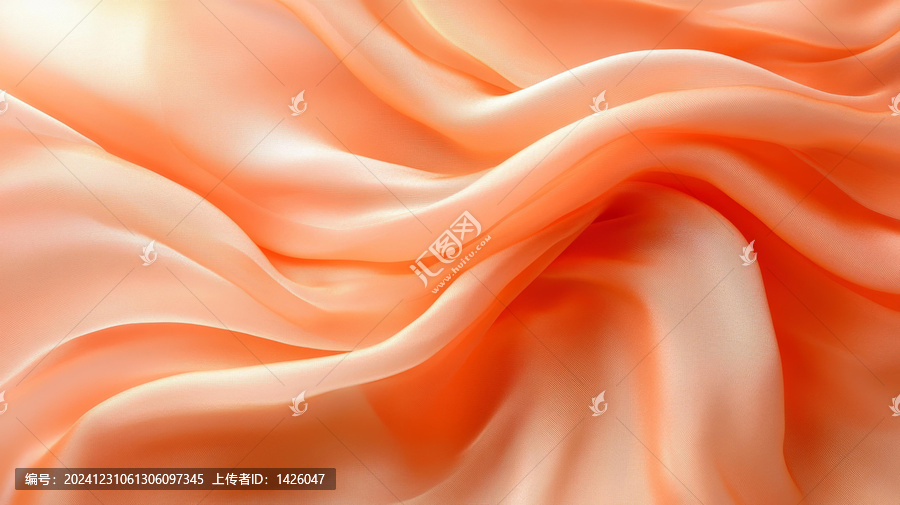 桃色橙色絲綢面料質(zhì)感特寫(xiě)