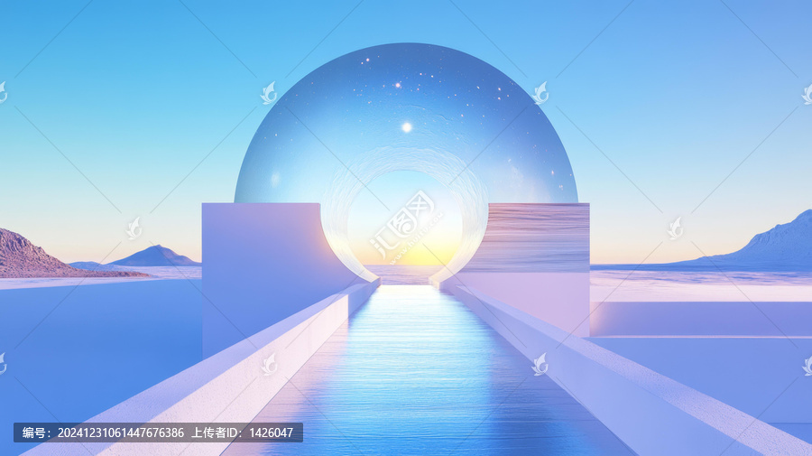 夢幻光影未來拱門景觀