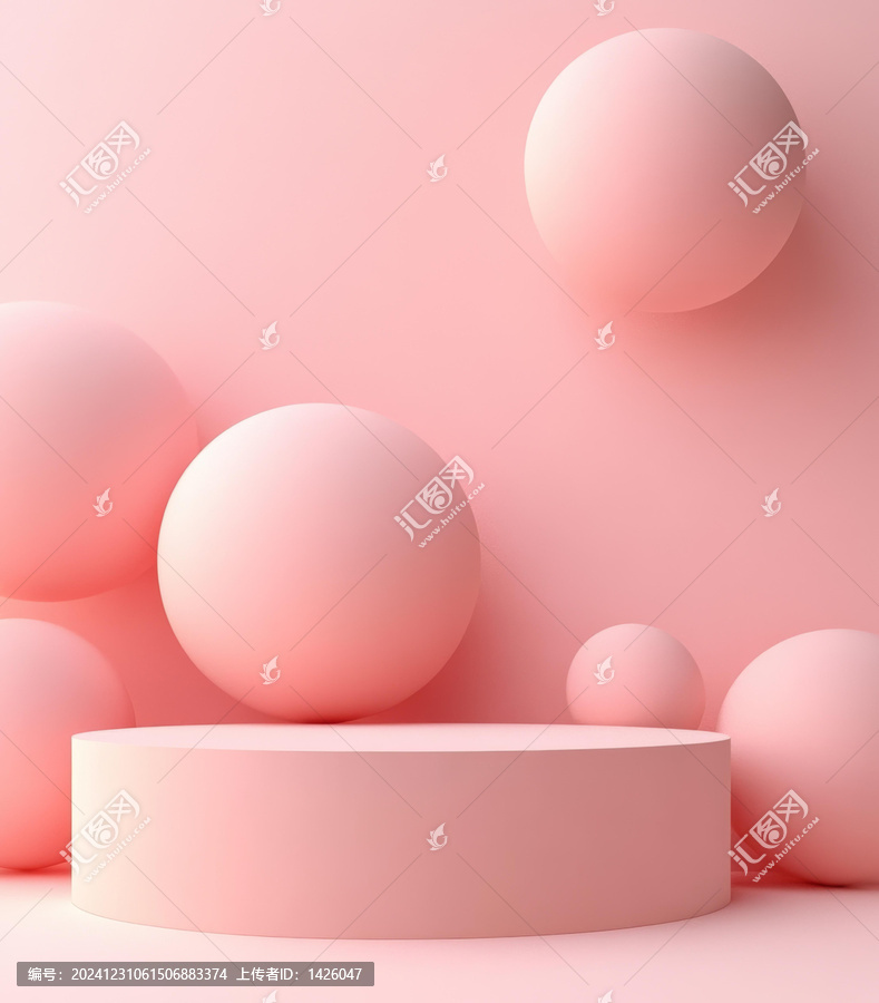 粉嫩幾何展示臺