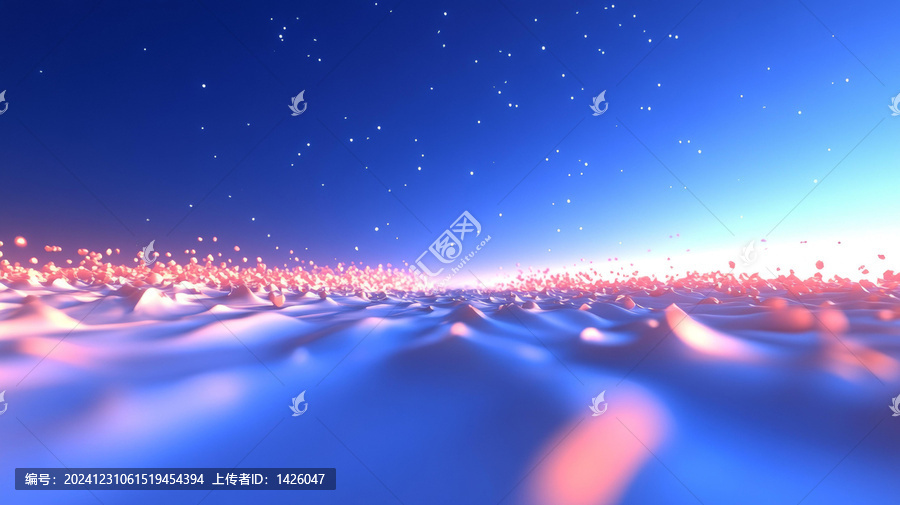 抽象液體景觀與粒子