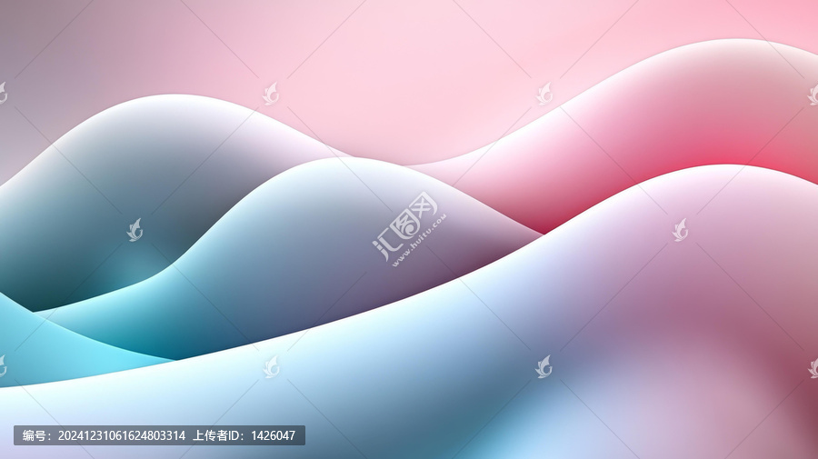 柔和色彩的抽象波浪圖