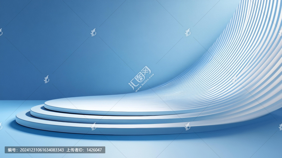 抽象藍(lán)色白色簡(jiǎn)約舞臺(tái)設(shè)計(jì)