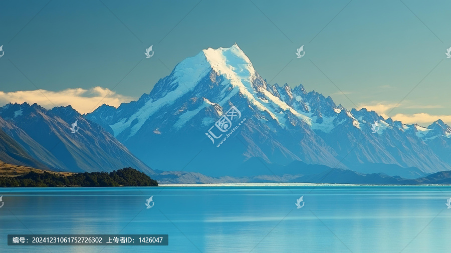 壯麗雪山與寧?kù)o湖泊