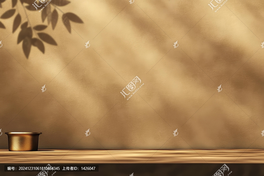 自然光下金色展示臺(tái)背景圖