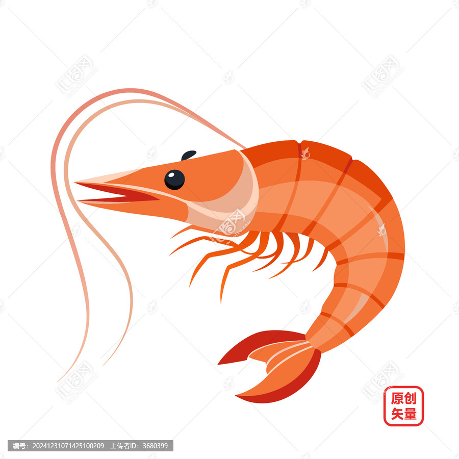 矢量插圖動(dòng)物海洋生物大蝦