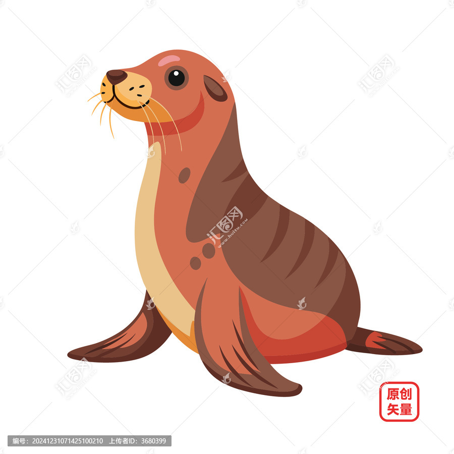 矢量插圖動(dòng)物海洋生物海豹