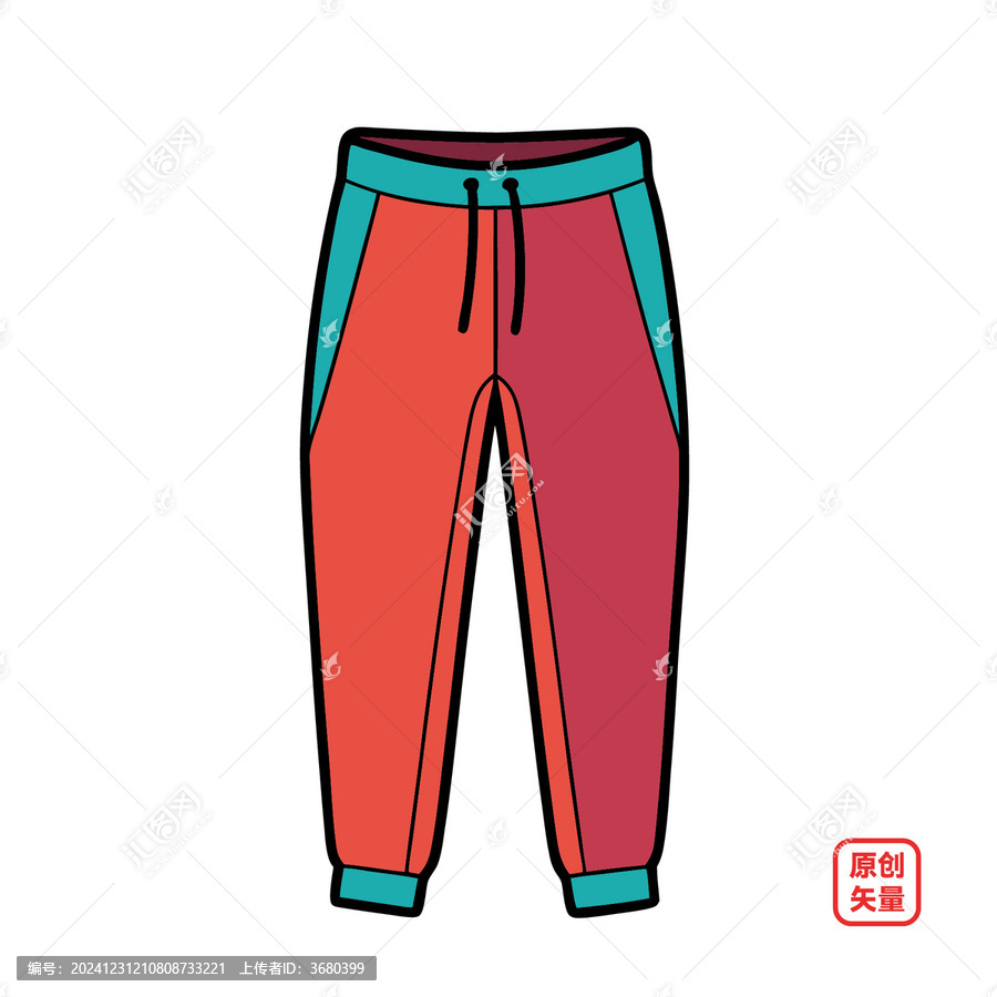 矢量插圖服裝服飾休閑褲