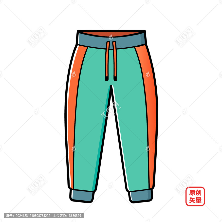 矢量插圖服裝服飾休閑褲