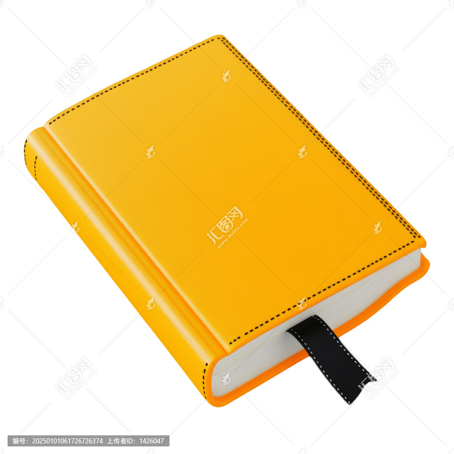 [免摳素材]橙色書籍與書簽的插圖
