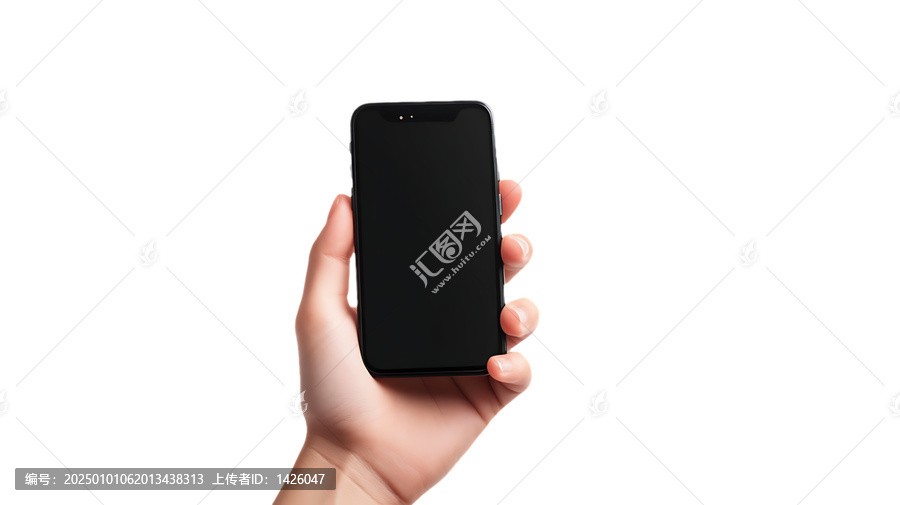 [免摳素材]手持黑色手機