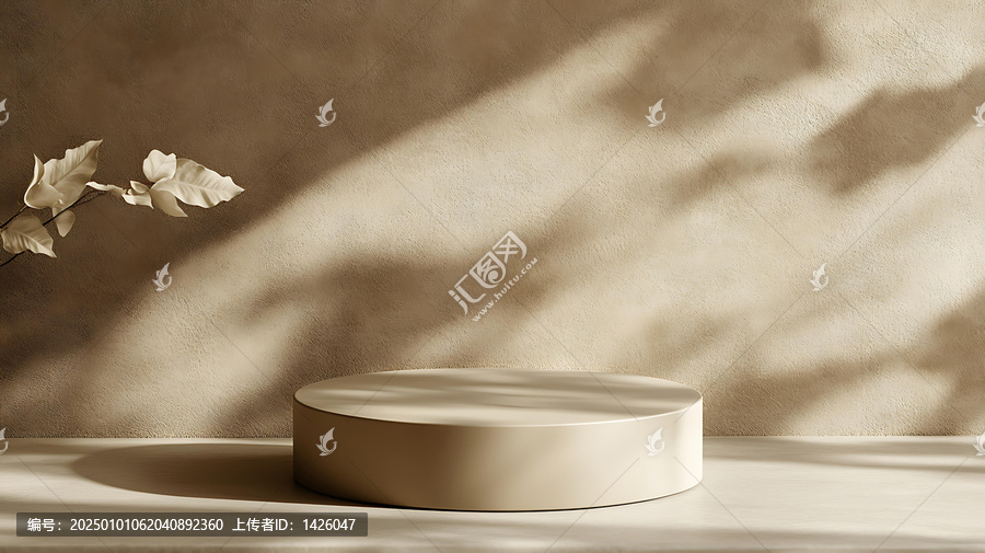 淺棕色簡(jiǎn)約產(chǎn)品展示臺(tái)背景圖片