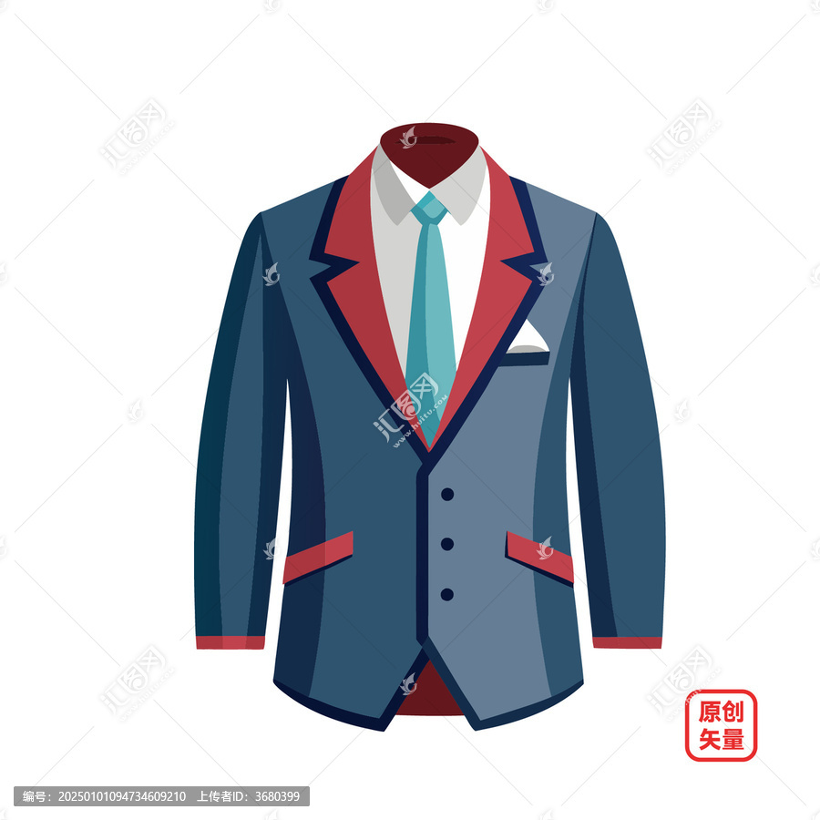 矢量插圖服裝服飾正裝西裝