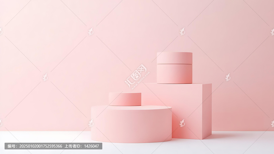 粉紅色幾何展示臺