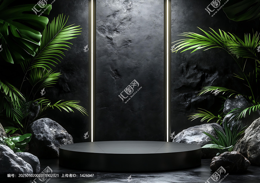 暗黑極簡(jiǎn)植物展示臺(tái)
