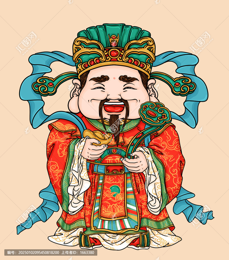 國潮手繪祿星