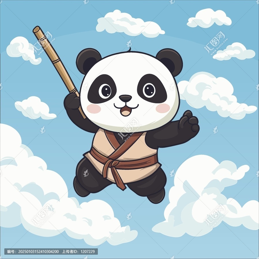 熊貓功夫插畫