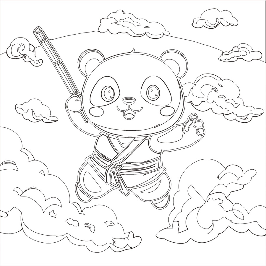 熊貓功夫插畫