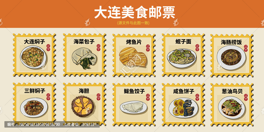 大連美食郵票
