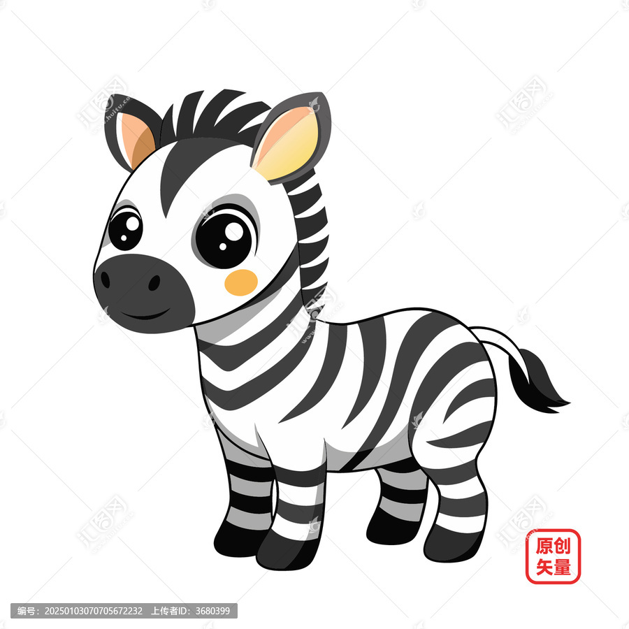 矢量插圖動物可愛小斑馬寶寶