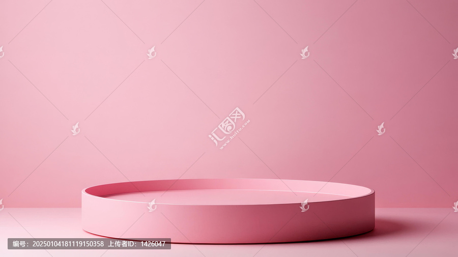 粉色圓形平臺(tái)簡(jiǎn)約背景圖