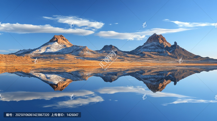 寧靜湖泊映照雄偉山峰