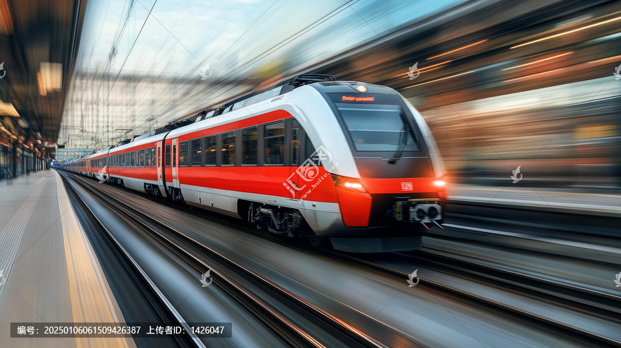 高速列車疾馳而過的車站景象