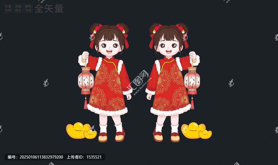 Q版中國娃娃年畫娃娃